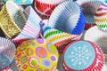 Colorful cupcakes paper packaging background