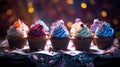 Colorful Cupcakes With Sparkles: A Baroque-inspired Still Life