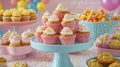 Colorful Cupcakes and Sweets on a Festive Party Table Royalty Free Stock Photo