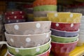 Colorful cups with pois Royalty Free Stock Photo