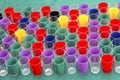 Colorful cups on the table