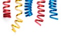 Colorful Curly Ribbons Isolated Over White Background