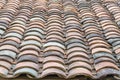 Colorful curved clay tiled roof from ancient house in the North Vietnam Royalty Free Stock Photo