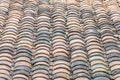 Colorful curved clay tiled roof from ancient house in the North Vietnam Royalty Free Stock Photo