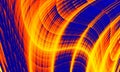 Colorful Curved Pattern With Orange And Blue Colors. Abstract Fractal Background