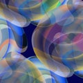 Colorful curved shapes on the blue background