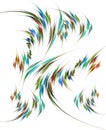 Colorful curves create a fast flow on a white background. Imitation of embroidery. Abstract fractal background. 3d rendering. 3d
