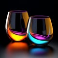 Colorful Curvilinear 3d Glasses On Black Background