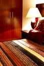 Colorful cushions on the bed