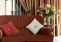 Colorful cushions on the couch Royalty Free Stock Photo