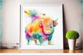 Colorful cute adorable Highland cow baby calf Royalty Free Stock Photo