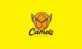 Colorful cute animal head camels logo symbol vector icon illustration design Royalty Free Stock Photo