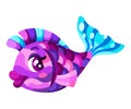 Colorful cute fish vector flat illustration. Royalty Free Stock Photo