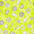 Colorful and cute hand drawn sweet candy vintage style seamless pattern vector Royalty Free Stock Photo