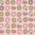 Colorful and cute hand drawn sweet candy vintage style seamless pattern vector Royalty Free Stock Photo