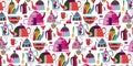 Colorful cute kettle pattern Royalty Free Stock Photo