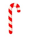 Colorful cute long striped candy stick on white background