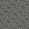 Colorful and cute musical notes pattern. Fabric design, vector illustration.