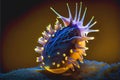 Colorful cute nudibranch sea slug strange marine life