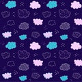 Colorful cute pattern with cloudes Royalty Free Stock Photo