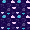 Colorful cute pattern with cloudes Royalty Free Stock Photo