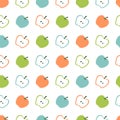 Colorful Cute Tasty Apple Fruits Vector Graphic Seamless Pattern