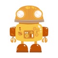 Yellow robot vintage toy vector isolated on white Royalty Free Stock Photo