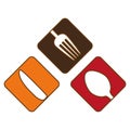 Colorful Cutlery Icon Image Design