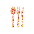 Colorful Cutlery Printed Floral Design