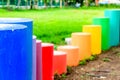 Colorful cylinder shape on the kid playground Royalty Free Stock Photo