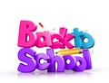 Colorful 3d Back to school text