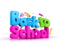 Colorful 3d Back to school text