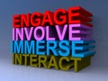Engage involve immerse interact illustration
