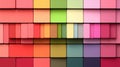 Colorful 3D blocks arranged in a gradient pattern create a vibrant abstract background, AI Royalty Free Stock Photo
