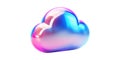 Colorful 3D Cloud Icon. Symbolizes Cloud Computing And Digital Innovation Isolated On Transparent Background Royalty Free Stock Photo