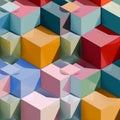 Colorful 3D Cubes Geometric Pattern Seamless Abstract Design for Digital Art Royalty Free Stock Photo
