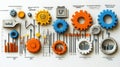 Data Visualization: Gear Infographic Royalty Free Stock Photo
