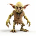 Colorful 3d Goblin Character On White Background