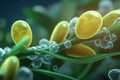 Colorful 3D illustration depicting the chemical process of starch synthesis in plants Royalty Free Stock Photo