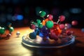Colorful 3D illustration depicting the microscopic process of polymerization Royalty Free Stock Photo
