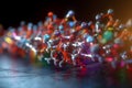 Colorful 3D illustration depicting the microscopic process of polymerization Royalty Free Stock Photo