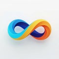 Colorful 3D infinity symbol with a twisted, smooth surface. The left side is a gradient Royalty Free Stock Photo
