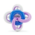 Colorful 3 D Interlocking Rings Structure with Blue and Purple Loops Royalty Free Stock Photo