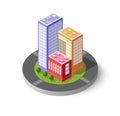 Colorful 3D isometric city Royalty Free Stock Photo