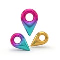 Colorful 3d location pointers on a white background Royalty Free Stock Photo