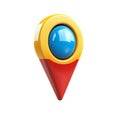 Colorful 3D Map Pointer Location Icon Design red gps art Royalty Free Stock Photo