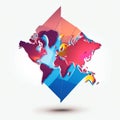 Colorful 3D map of the world. 3D rendering. generative AI