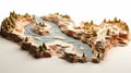 Colorful 3d Mountain With River: Innovative Eco-friendly Craftsmanship