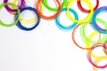 Colorful 3d pen filaments on white background, top view Royalty Free Stock Photo