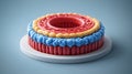 Colorful 3D Render of Intricate Cell Structure Microscopic Biology Biomedical Science AI generated.